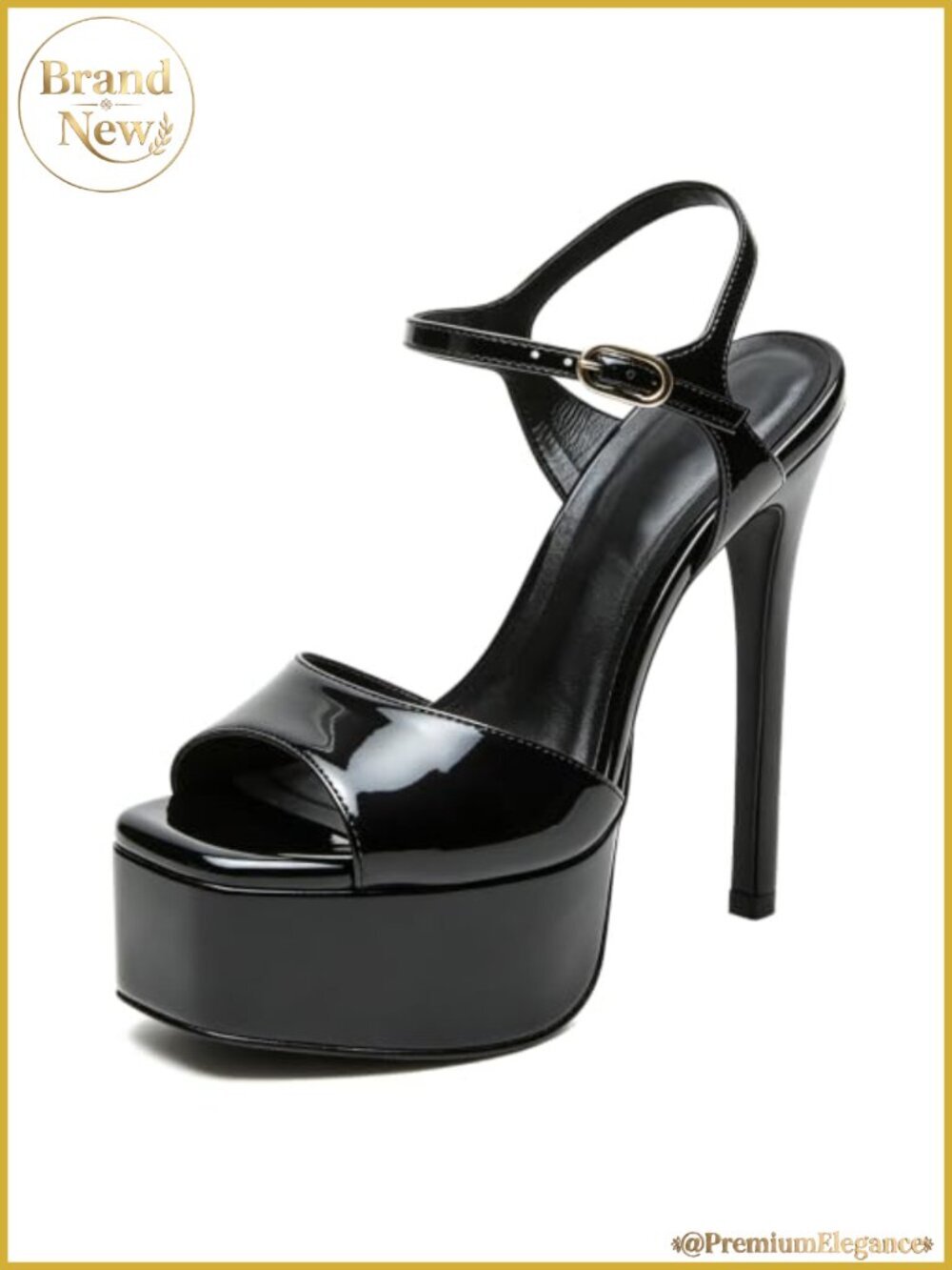 Stiletto High Platform Heels Square Open Toe Ankle Strap Women's Sandals